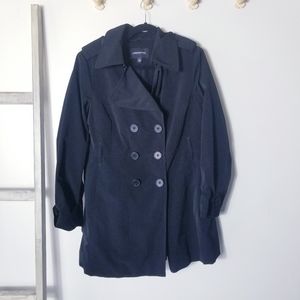 LONDON FOG DRESSY BLACK PEA COAT SIZE LARGE